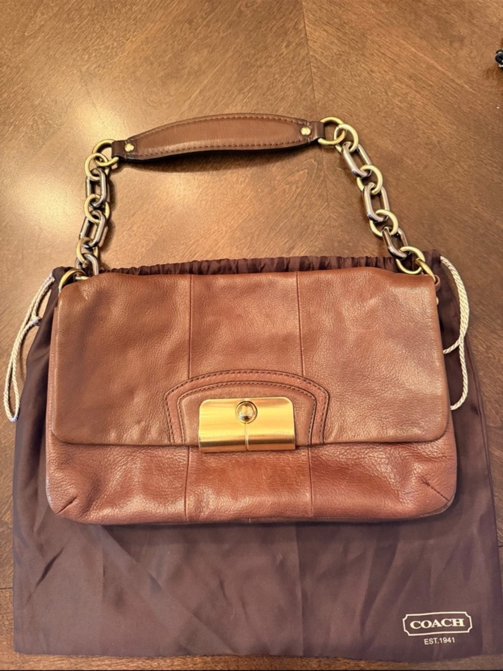 Vintage Coach Kristen Leather Flap Shoulder Bag